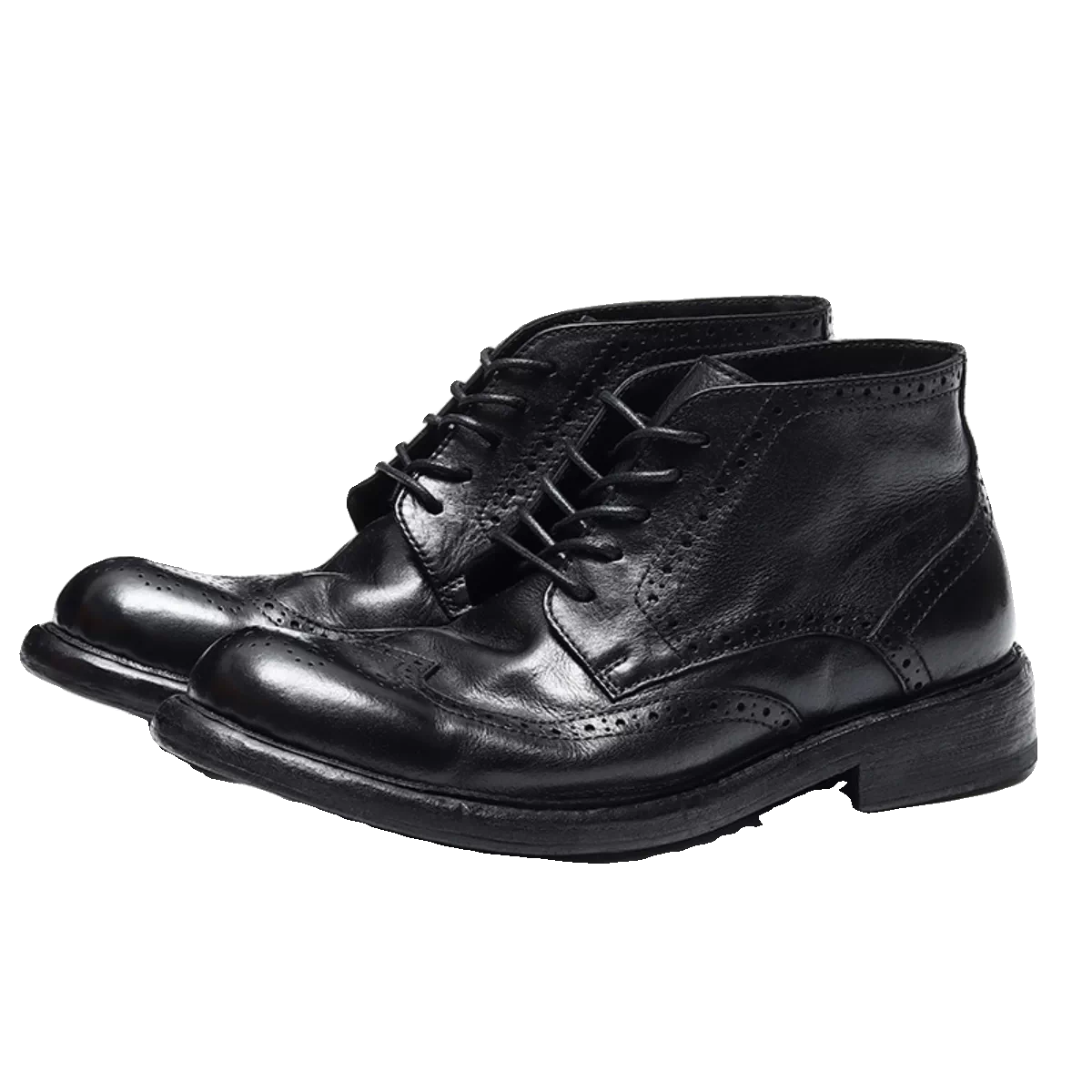 Men's Genuine Leather Martin Boots, Handmade, Brogue