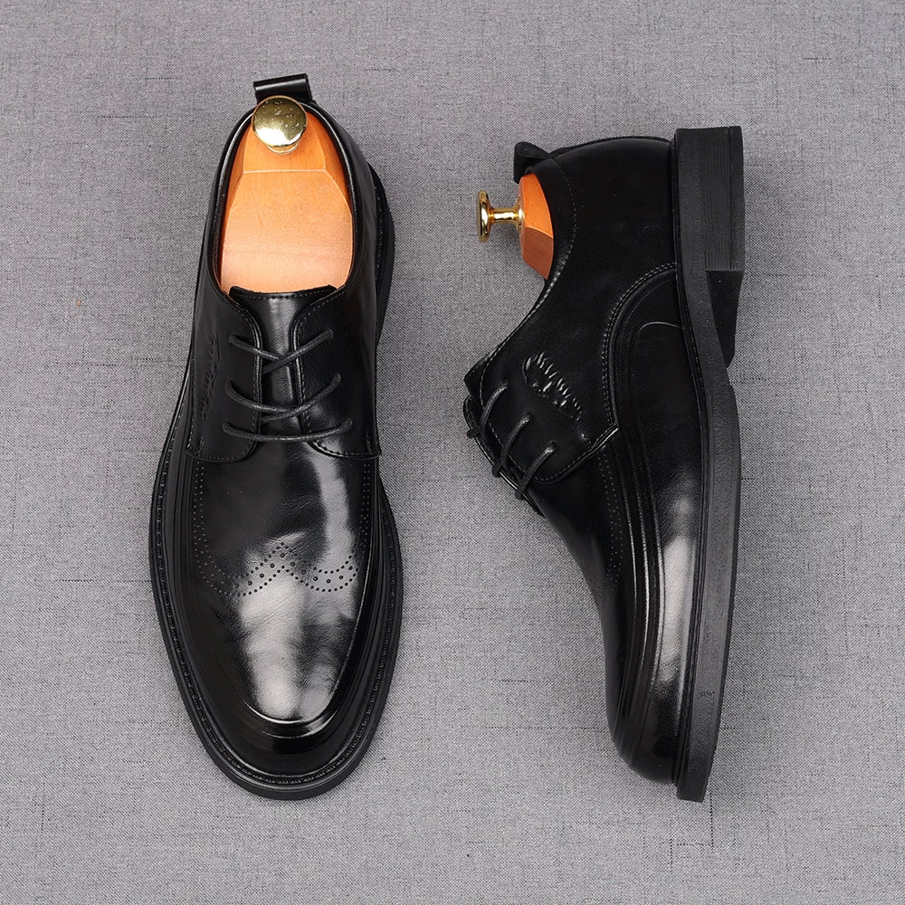 Men's Derby Shoes, Height Increasing, British Style