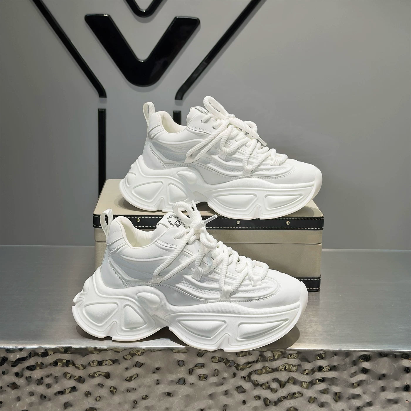 Men's Height-Increasing Platform Trendy Chunky Dad Sneakers Spring New
