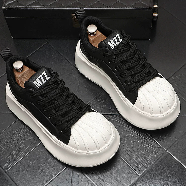 Men's Platform Height-Increasing White Lightweight Shell-Toe Mules Athletic Casual 2026 New