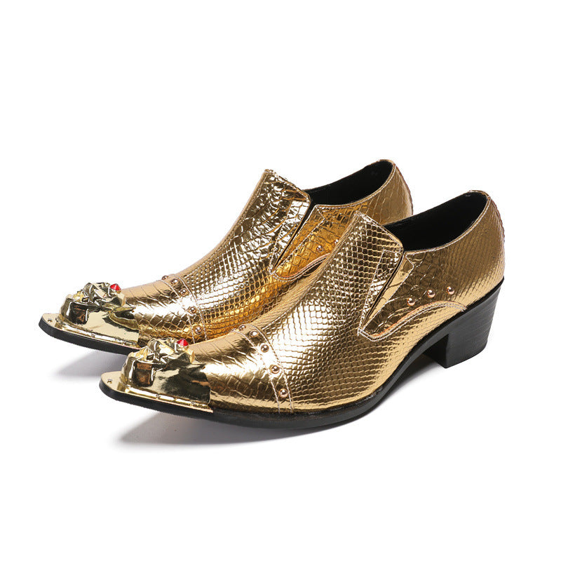 2024 new heightening leather shoes men's formal wear business cowhide high heels wedding groom shoes casual men's shoes large size shoes