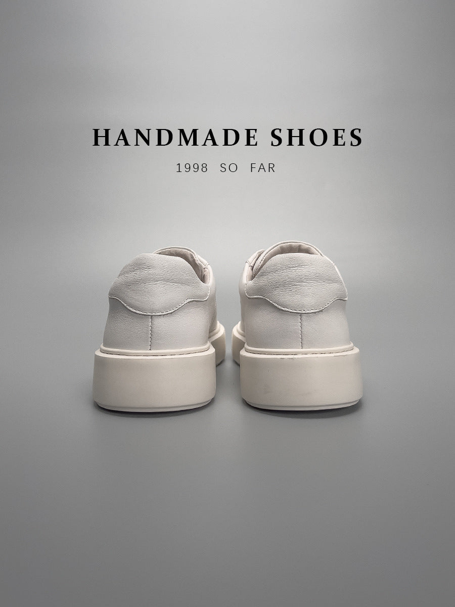 European station guangzhou handmade skate shoes men's new casual shoes chunky sole lightweight breathable versatile high-end white sneakers men's footwear