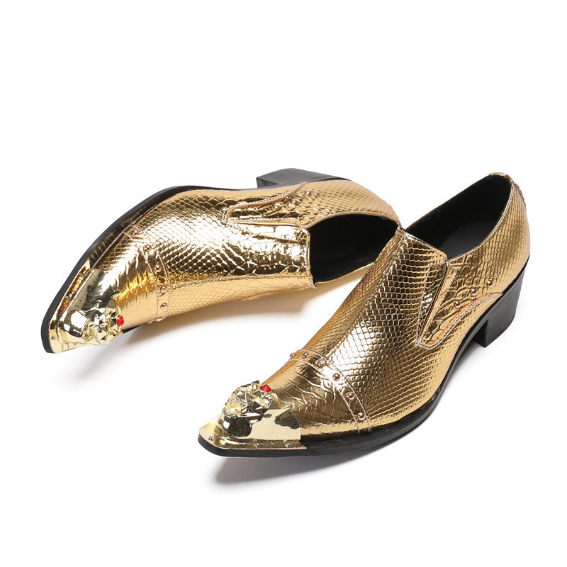 2024 new heightening leather shoes men's formal wear business cowhide high heels wedding groom shoes casual men's shoes large size shoes