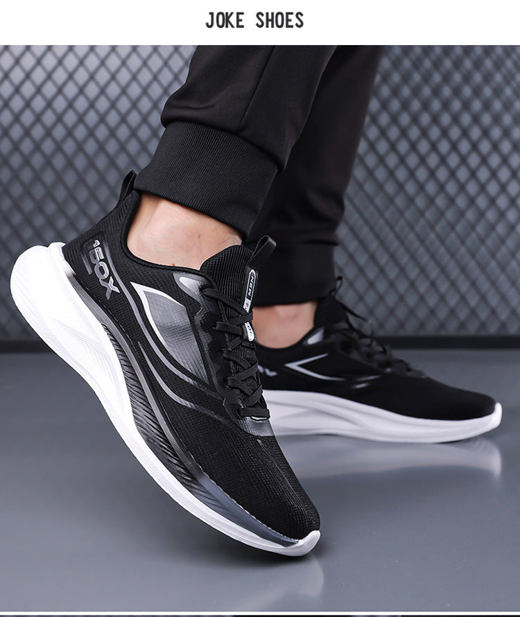 Plus size men's lightweight running sneakers, 2025 new mesh breathable casual travel shoes, soft sole shock absorption athletic shoes