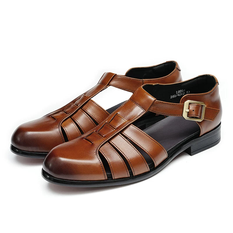Men's Genuine Leather Sandals, Breathable