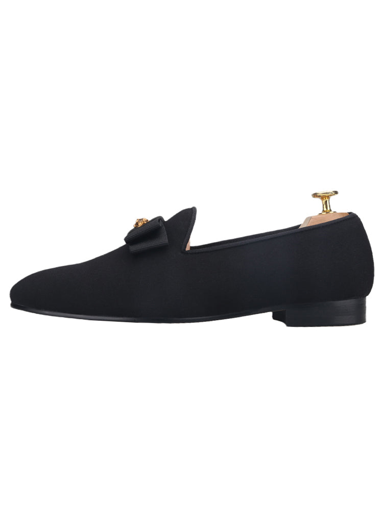 European and American style men's slip-on handmade loafers, luxury leopard head fasteners, bow style trendy driving shoes, slip-on shoes