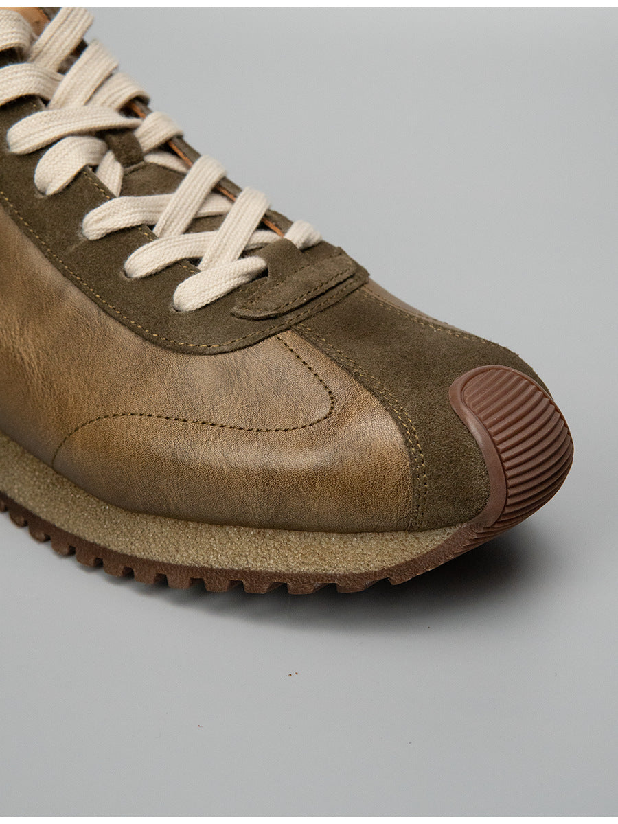 Sitao european station 2026 new arrivalretrocasual style easiest for matchtrendy shoesmen cowhide casual mid-top forrest gump shoes