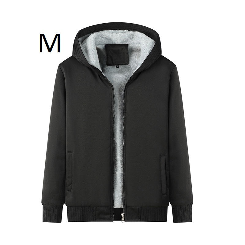 GIFTZU Men's Leather Jacket, Men Sweater Coat Autumn Winter Thickened Fashion Casual Warm Zipper Sweater Hooded Fleece Liner Sweaters Jacket Mens Clothing