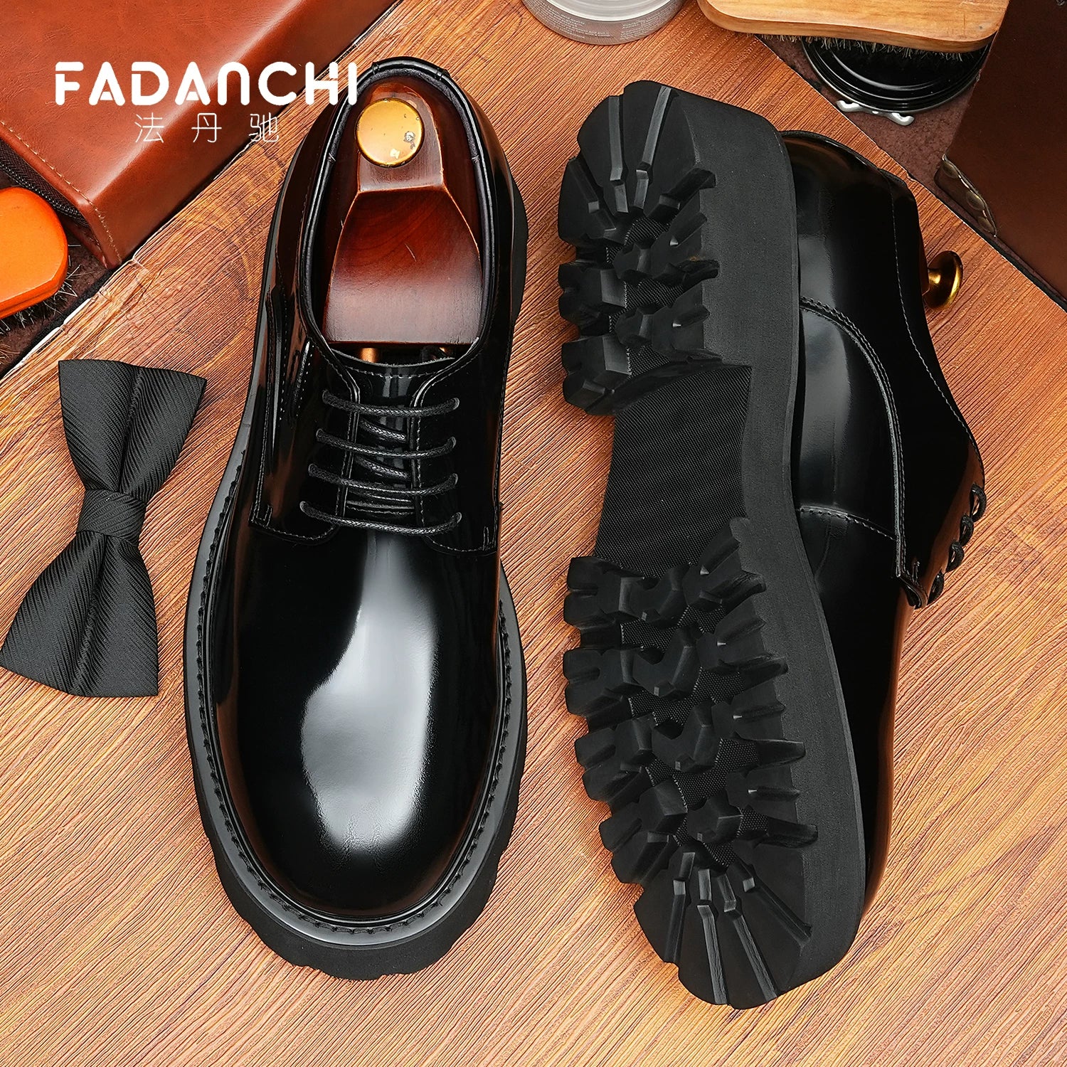 Men's Derby Shoes, Height Increasing, Thick Sole