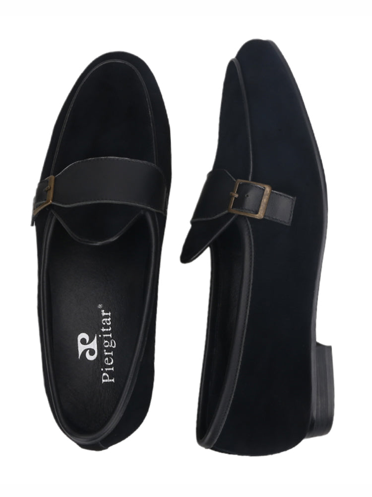 Summer new style breathable nubuck leather men's slip-on lazy shoes European and American style metal buckle casual loafers large size