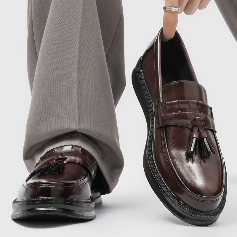 2026 casual business formal breathable wedding shoes winter brogue men's shoes korean style british 8