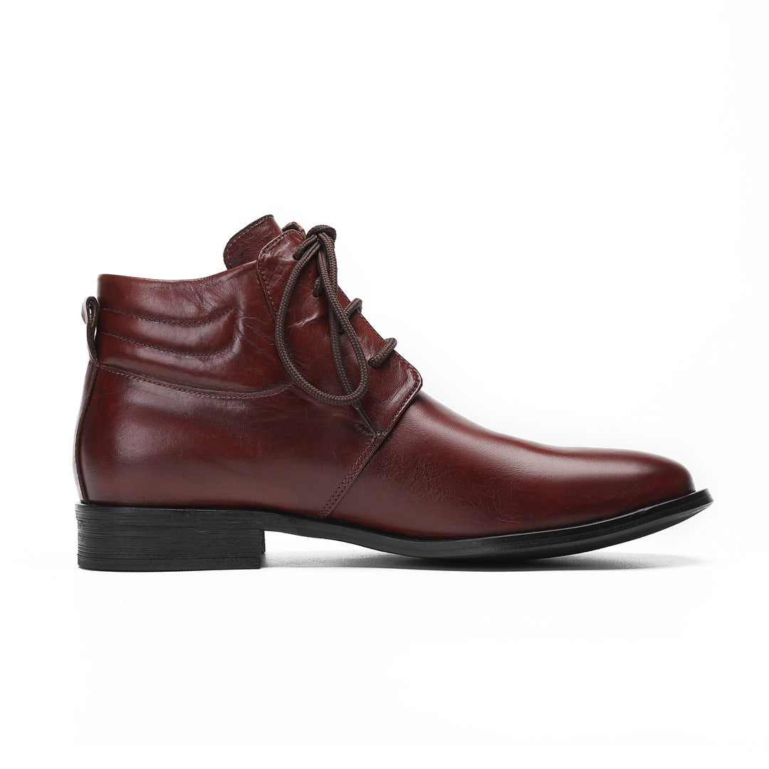 Chelsea Boots Men's Leather British High Top Business Leather Shoes Brock Carved Casual Short Boots Men's Martin Boots