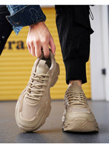 Men's shoes 2026 spring new fashion chunky sole dad shoes men's breathable lightweight running sports casual trendy shoes
