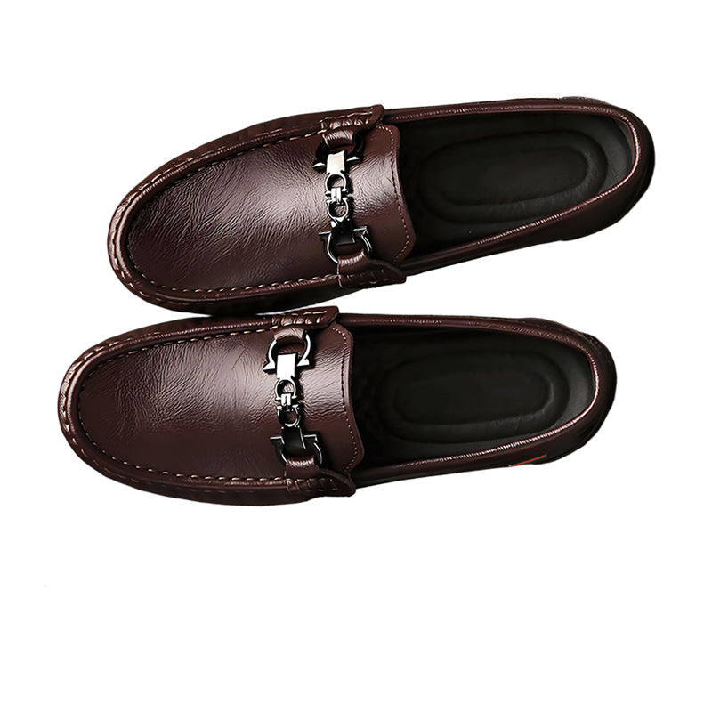 Men's Black Cowhide Business Casual Loafers 2