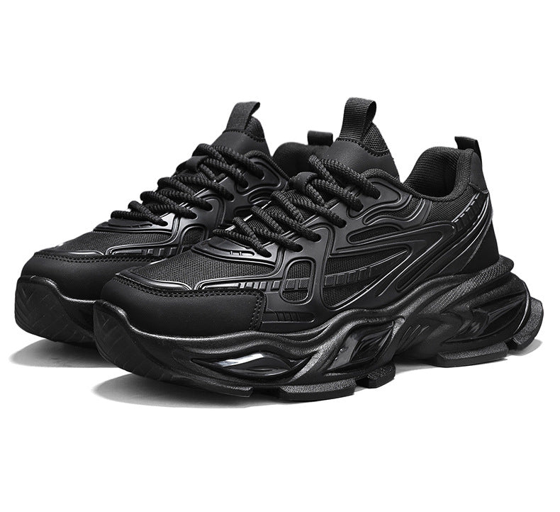 Men's shoes 2026 spring new fashion chunky sole dad shoes men's breathable lightweight running sports casual trendy shoes