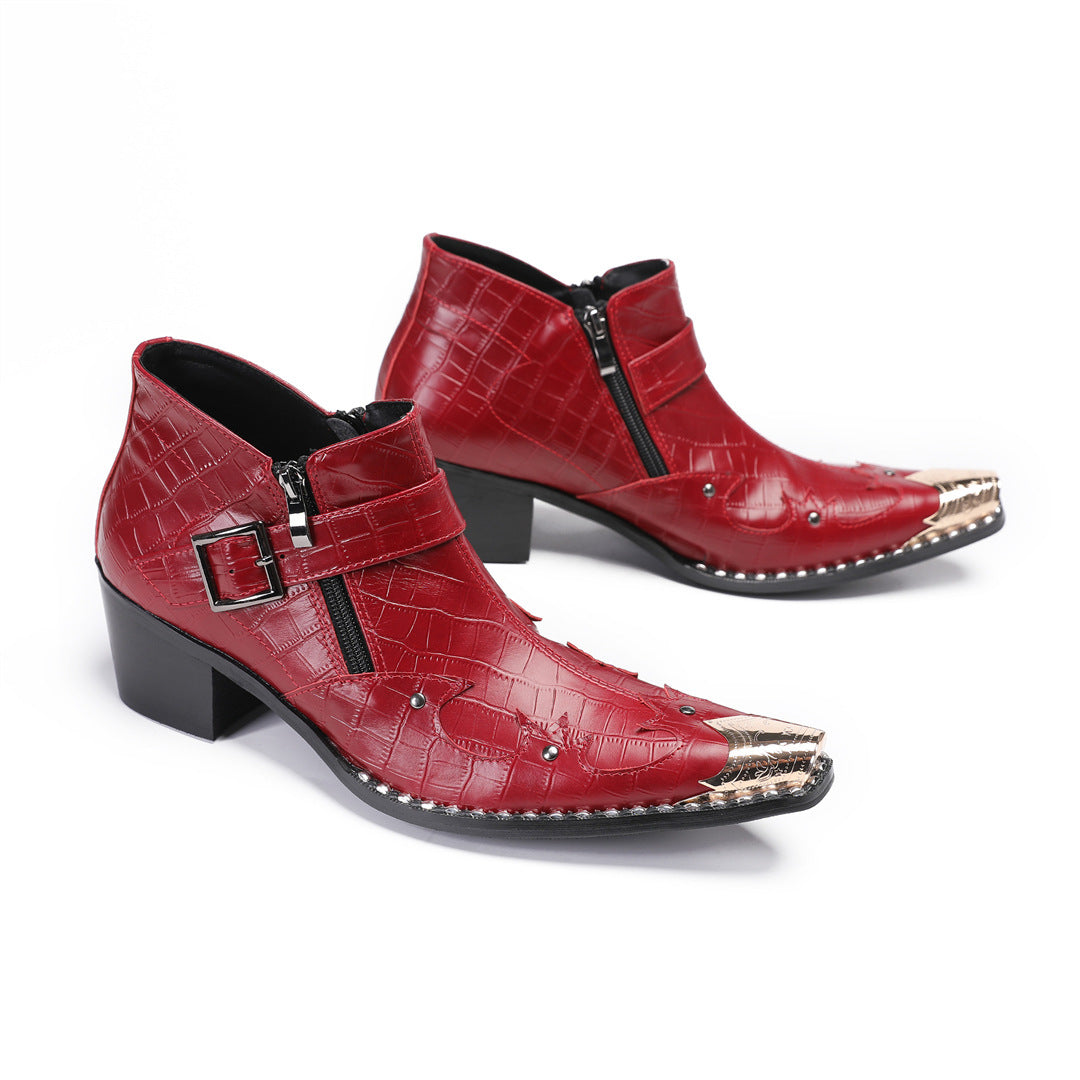 Men's Red Leather Shoes – Business, Wedding