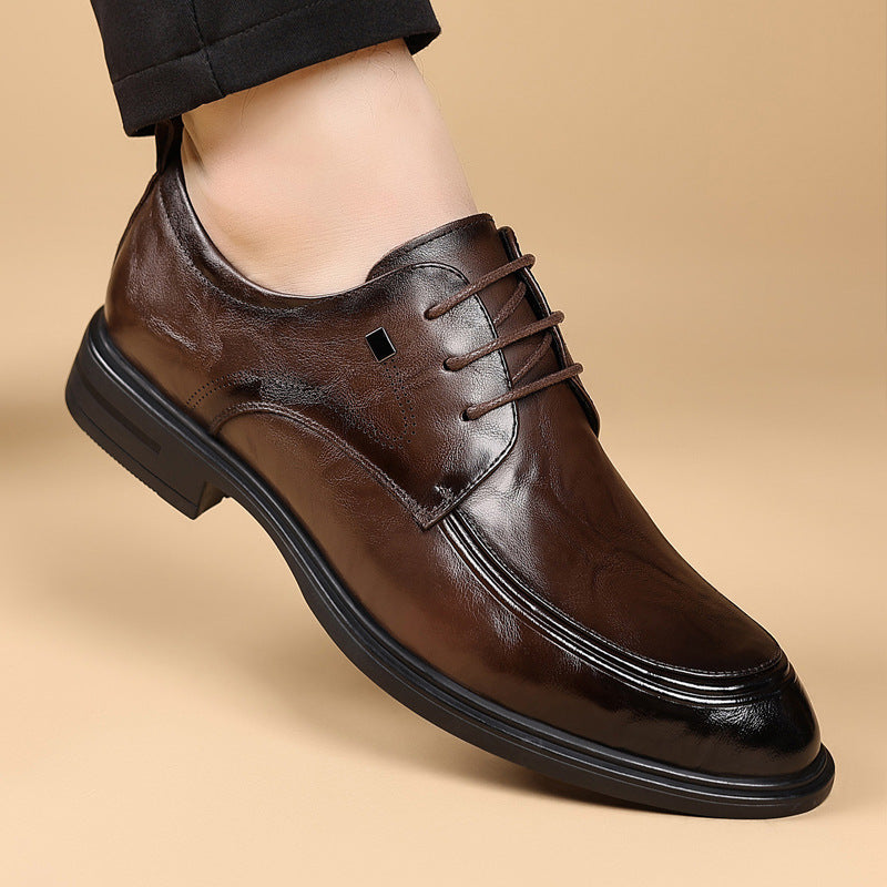 New arrival business leather shoes for men, made of first-layer cowhide, pointed toe, formal leather