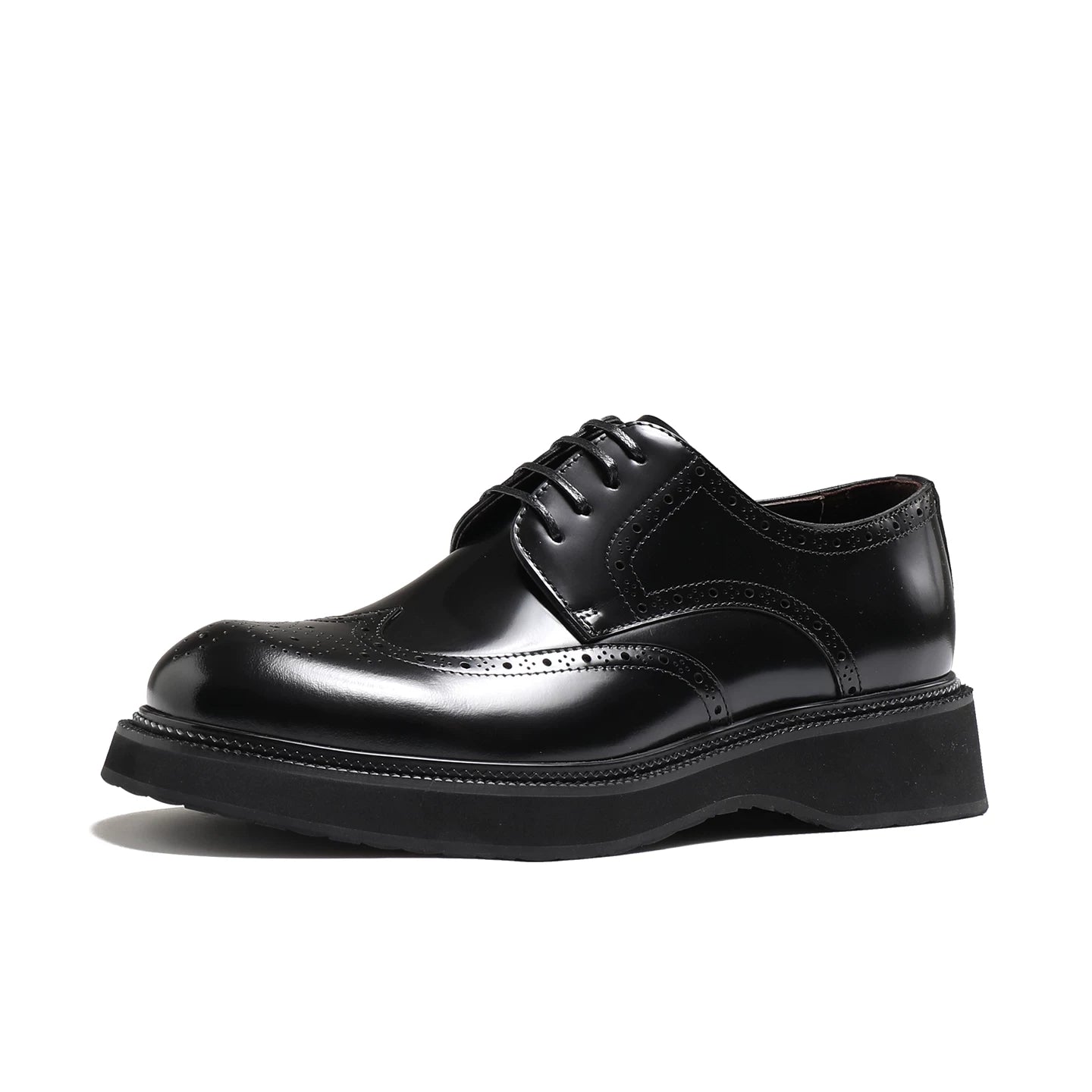 Men's Genuine Leather Derby Shoes, Height Increasing, Thick Sole