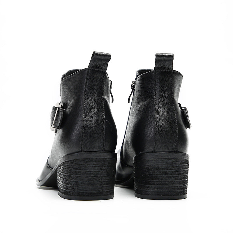 Spring and Autumn British business Martin boots men's high-top shoes casual cowhide short boots men's leather boots trendy retro men's boots Europe and the United States