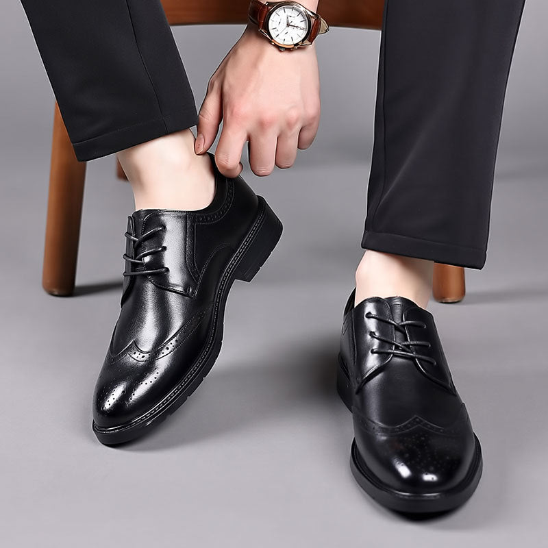 Men's leather dress shoes - premium spring collection: business formal, british style, wedding shoes