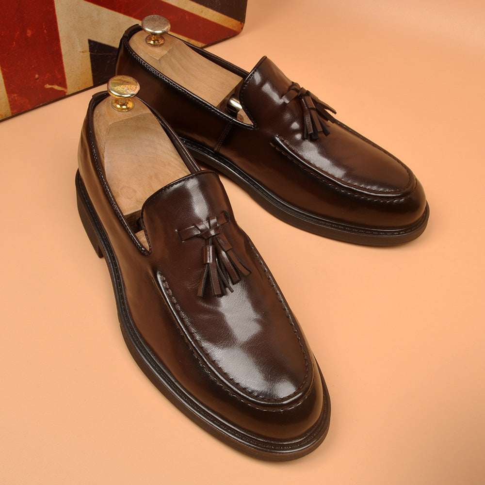 Fashioneasiest for match business men's shoes tassel formal dress hidden heelcasual leather shoes we 5