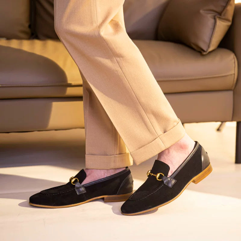 Men's Genuine Leather Loafers, Suede, Slip-On