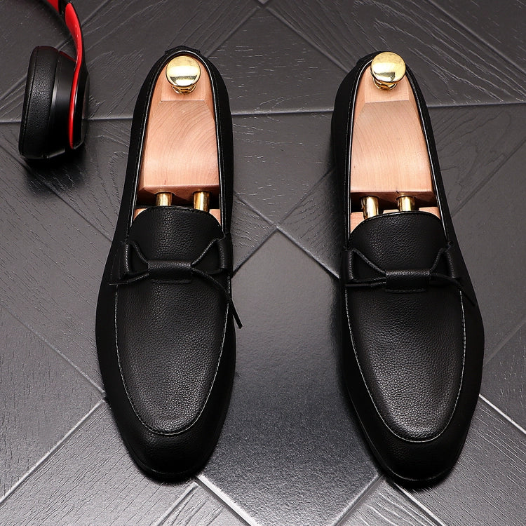 The trendy brand starts with the appearance ~ 2024 new one-foot versatile casual leather shoes, the trend of fashion increases the height of beanie shoes for men