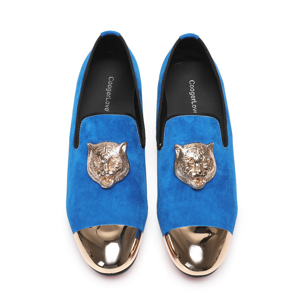 Spring and Autumn new trendy casual shoes flat-bottomed feet one-pedal lazy shoes Korean version canvas shoes boat shoes driving men's shoes