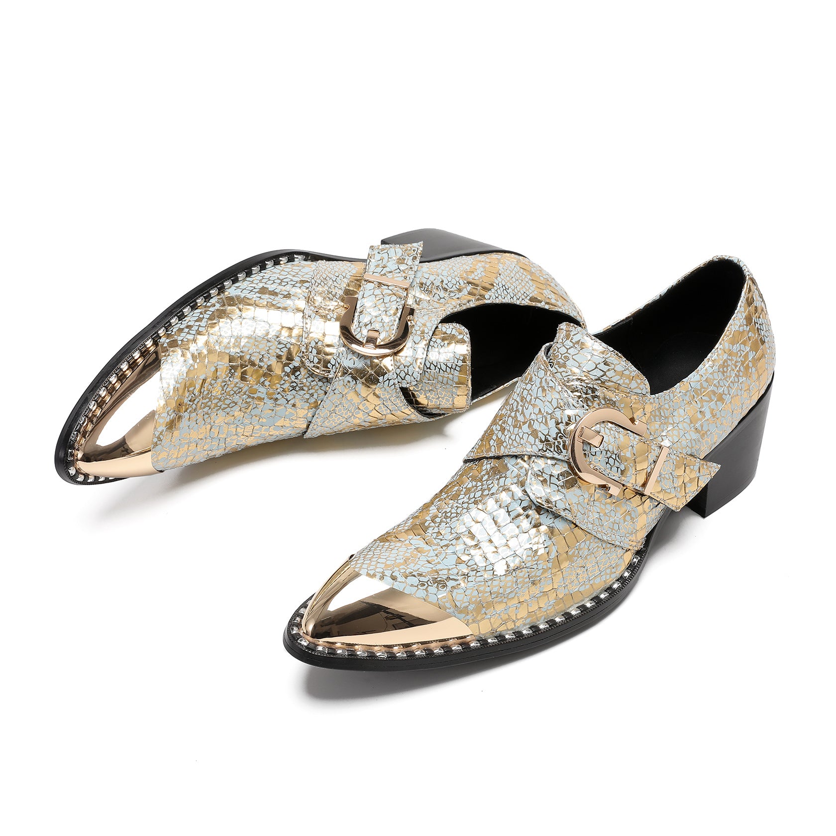 Men's Silver Leather Derby Formal Shoes – Pointed Toe, Business
