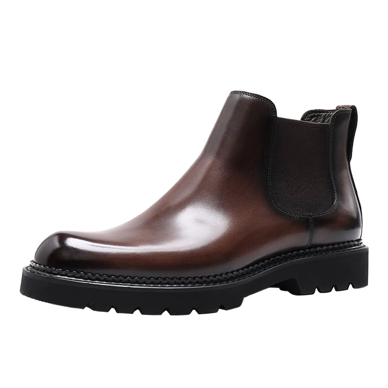 Men's Genuine Leather Chelsea Boots, Handmade, British Style