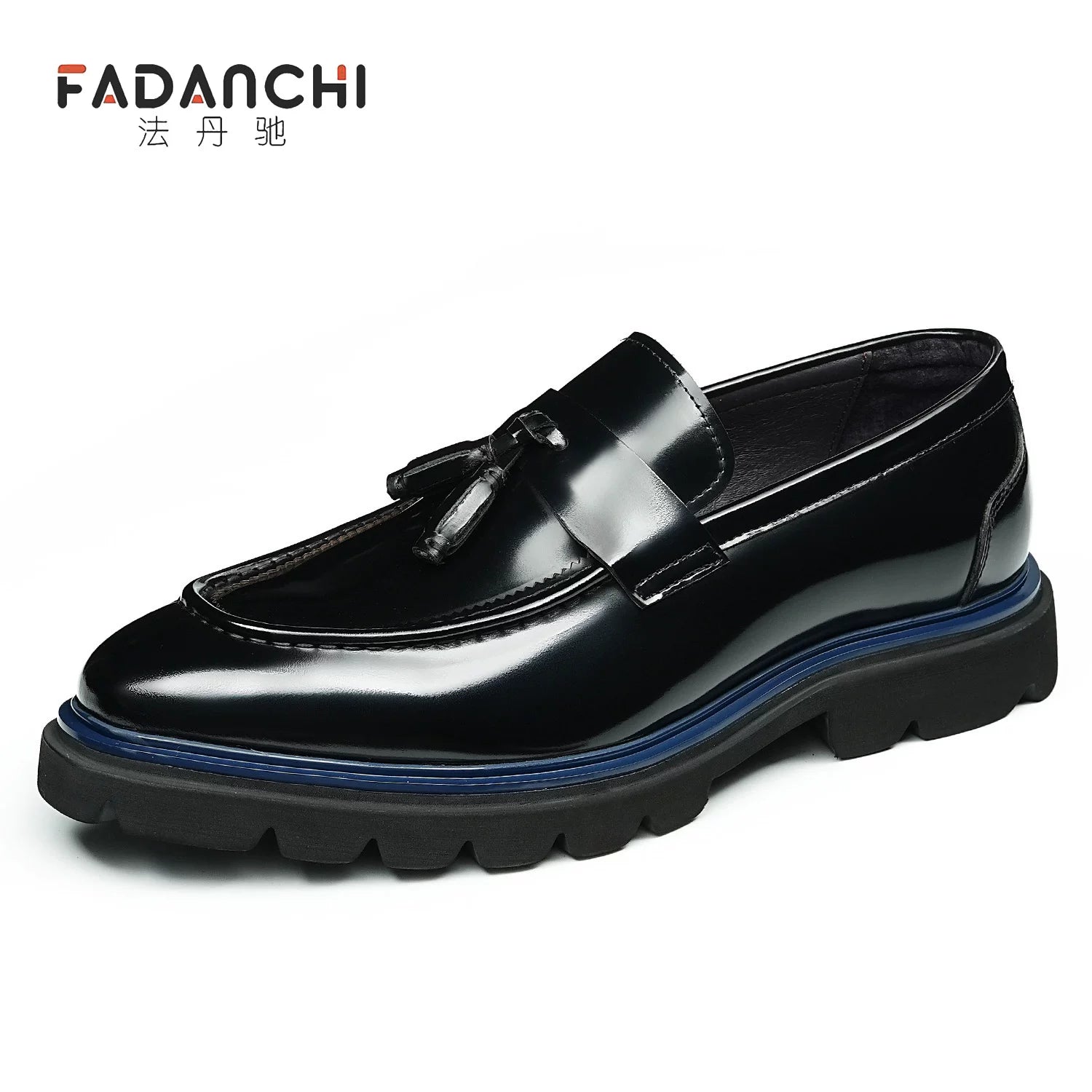 Men's Genuine Leather Loafers, Height Increasing, Thick Sole