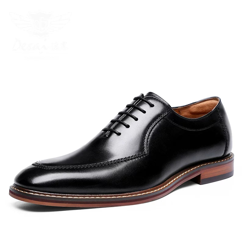 Men's Genuine Leather Oxford Shoes, Height Increasing, Handmade