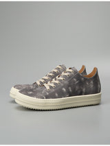 Luochenxing european station retro style trendy versatile genuine leather high-end fashion sneakers athletic casual low-top leather skate shoes