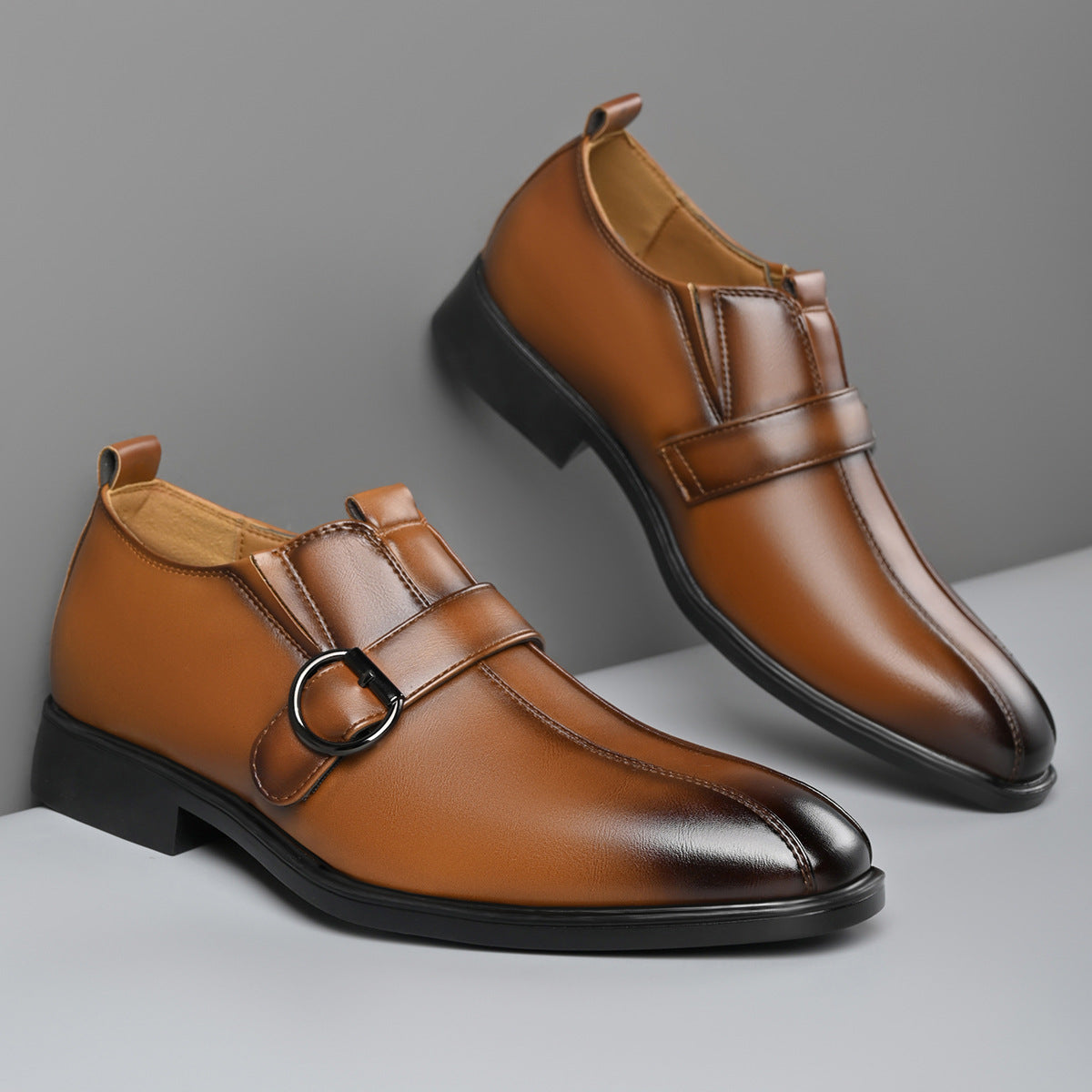 Cross-border e-commerce 2026 autumn new men's business british style pointed toe leather shoes, slip 14