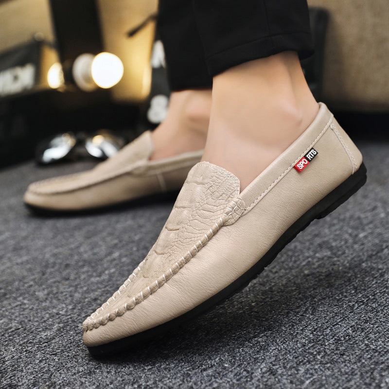 K-style summer 2024 new arrival slip-on casualtrendy crocodile pattern beanie shoes for men easiest 3