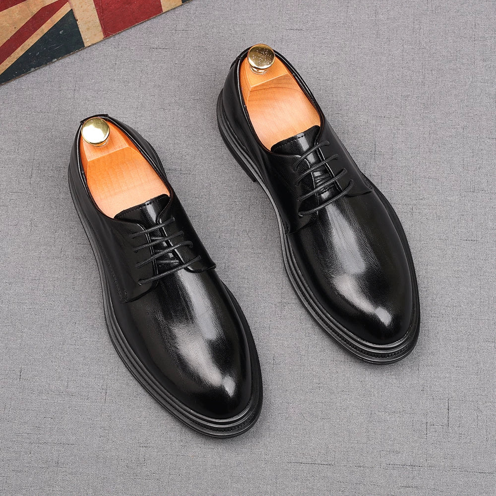 Men's Derby Shoes, Height Increasing, Pointed Toe