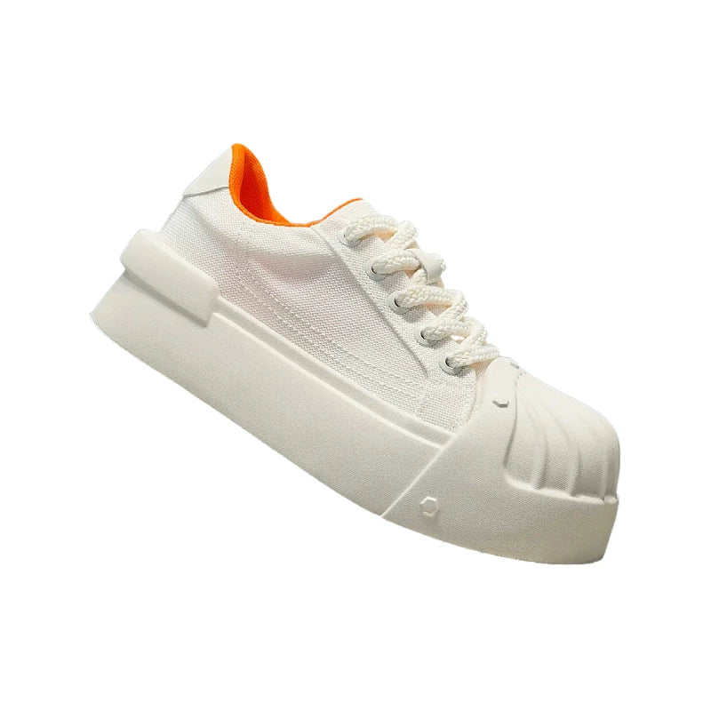 Men's Height-Increasing Platform Low-Top Shell-Toe Trendy Canvas Shoes Summer