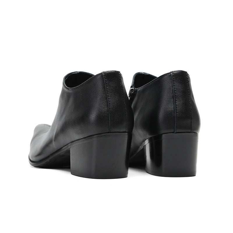 Leather shoes men's cowhide black business dress summer breathable British casual foreign trade tide wedding groom suit shoes