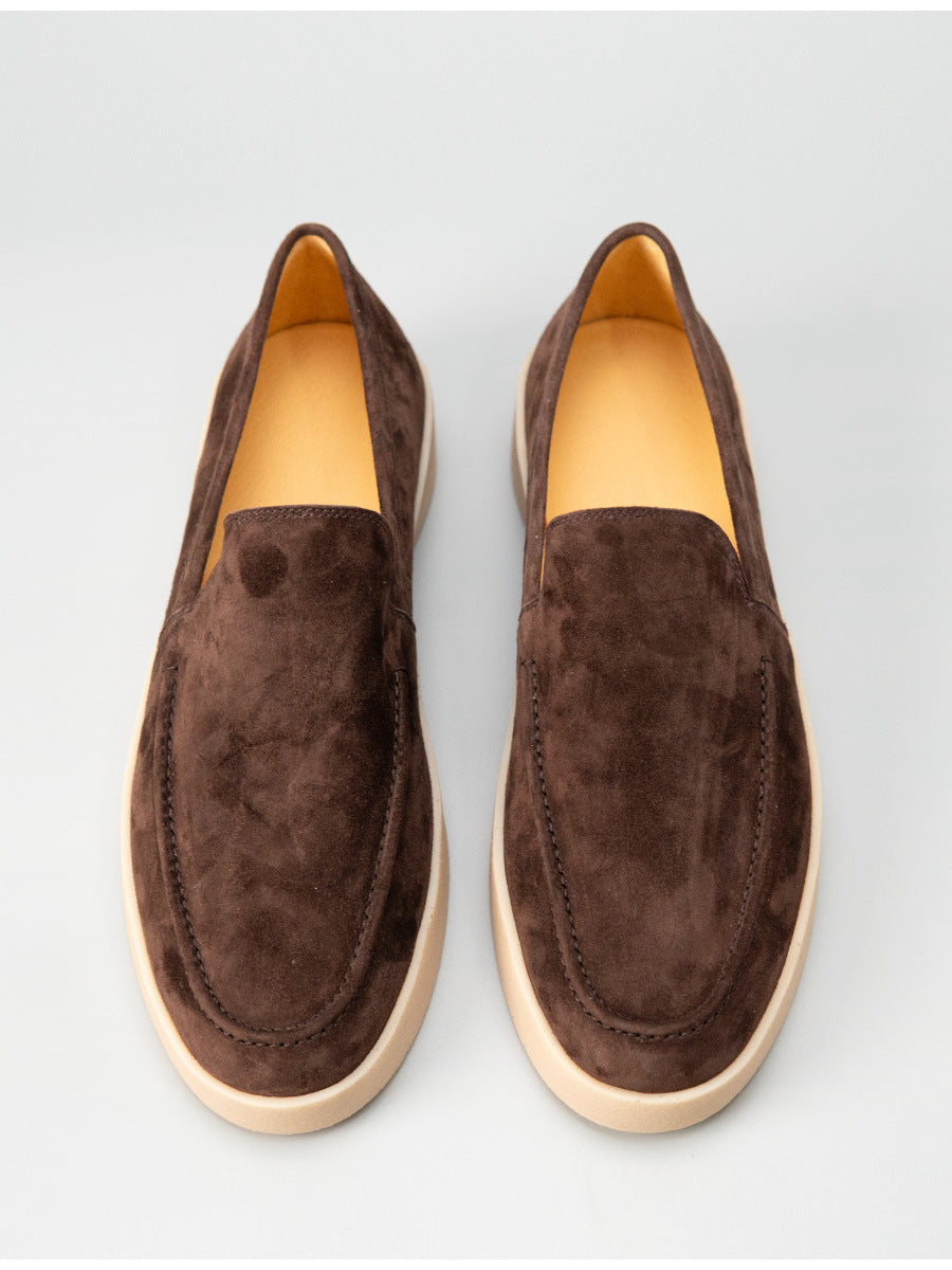 6509a-1 premium velvet loafers - cashmere slip-ons for men - handmade trendy shoes - business casual versatile leather shoes