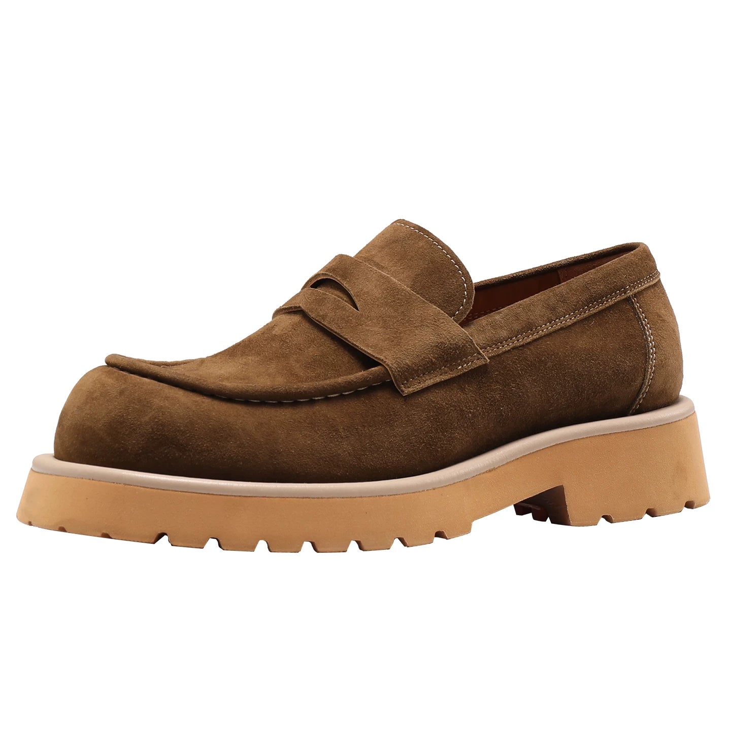 Men's Genuine Leather Loafers, Height Increasing, Thick Sole