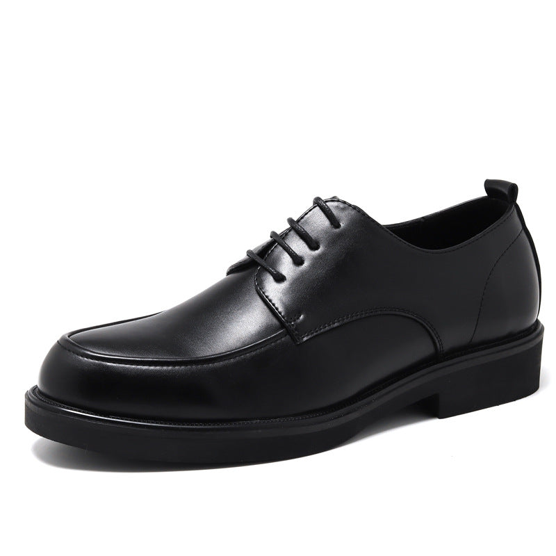 Wide leather dress shoes for men - business formal, youthful british casual style - men's work, suit