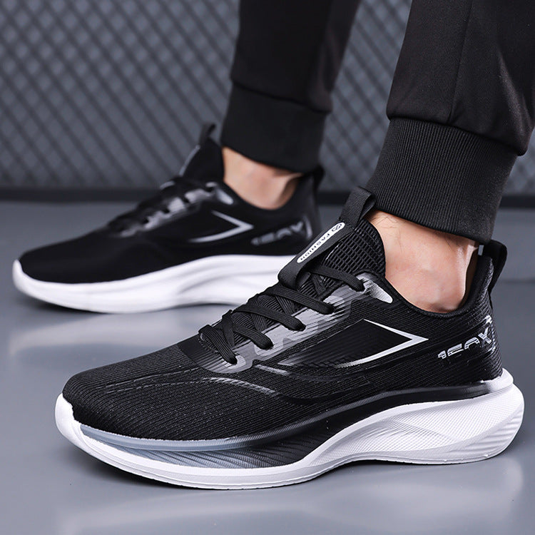 Plus size men's lightweight running sneakers, 2025 new mesh breathable casual travel shoes, soft sole shock absorption athletic shoes