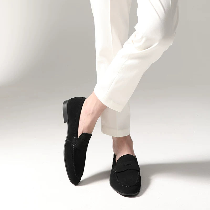 Men's Genuine Leather Loafers, Slip-On, British Style