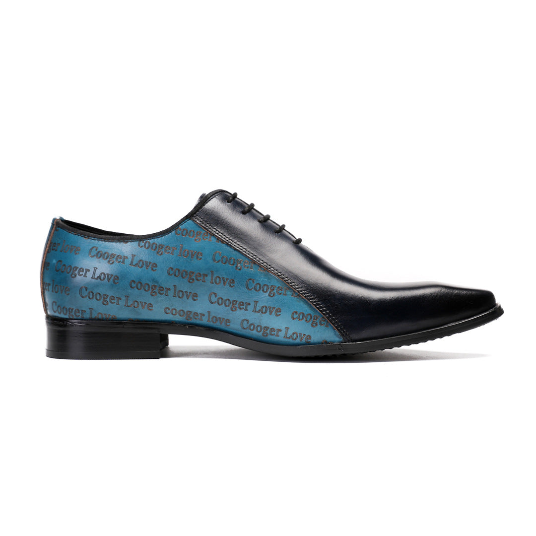 Men's Leather Derby Formal Shoes – Lace-Up, Retro