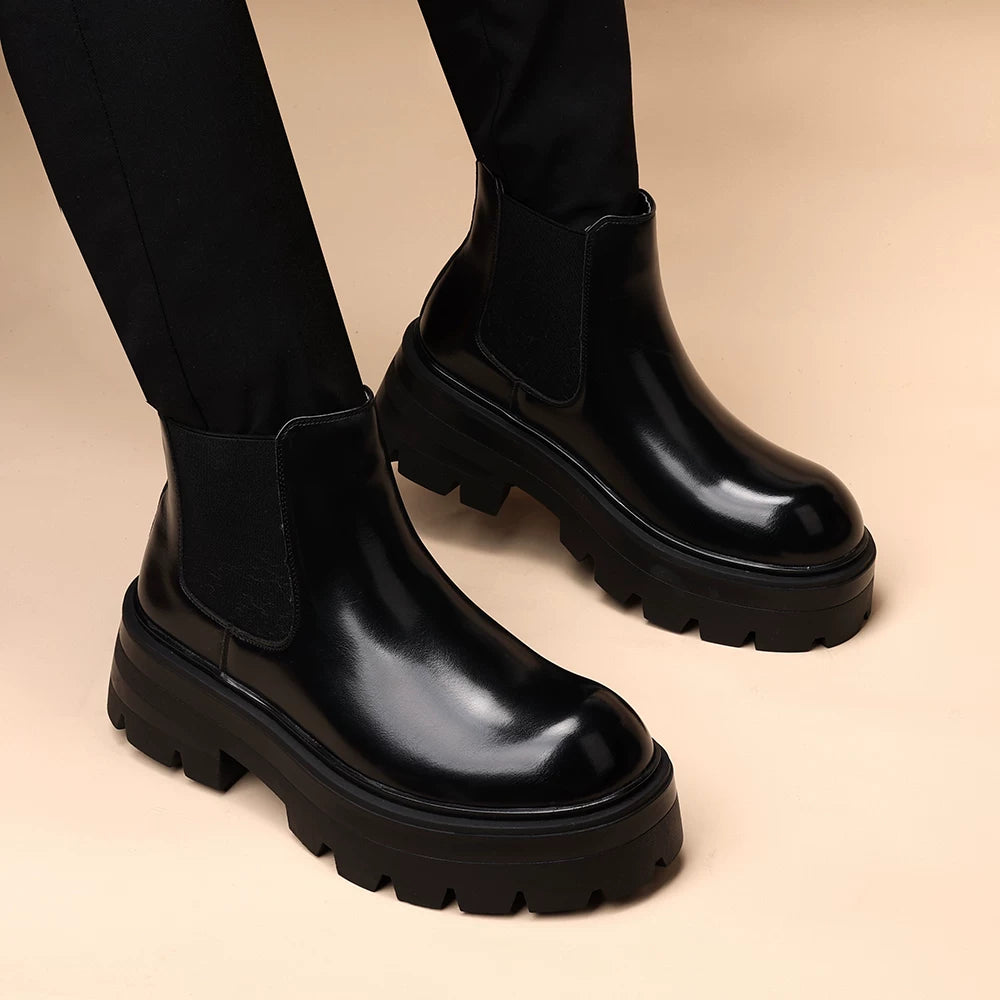 Men's Martin Boots, Height Increasing, Thick Sole