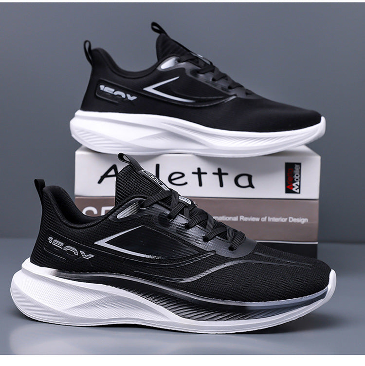 Plus size men's lightweight running sneakers, 2025 new mesh breathable casual travel shoes, soft sole shock absorption athletic shoes