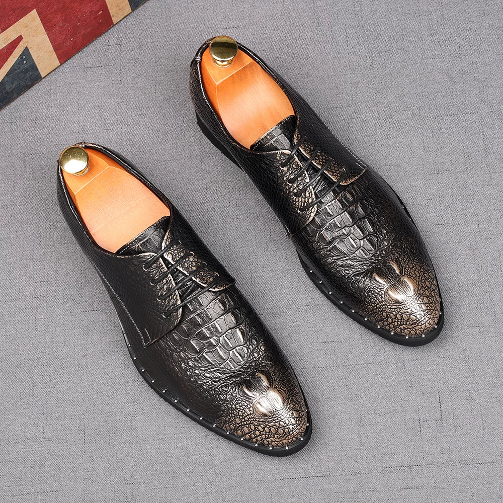 Men's Derby Shoes, Height Increasing, Handmade