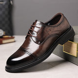British style wedding groomsmen formal dress shoes - premium derby leather italian business dress shoe