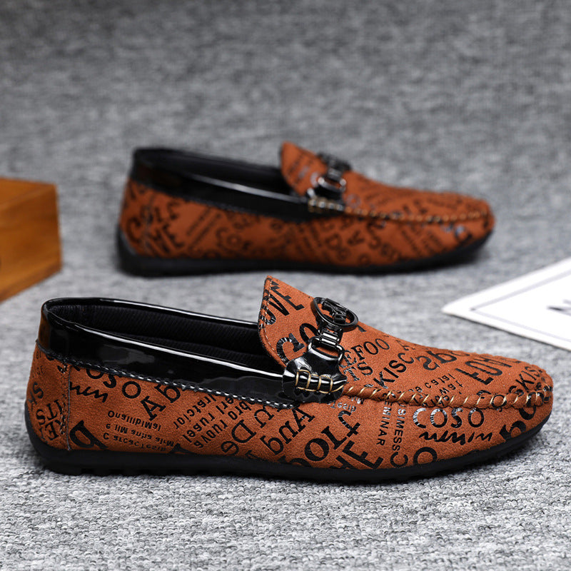 Summer soft leather work non-slip men's loafers Doudou shoes men's one-pedal lazy shoes men's shoes simple wedding groom