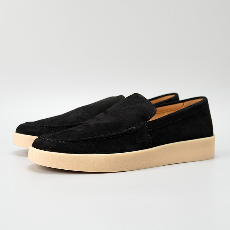 6509a-1 premium velvet loafers - cashmere slip-ons for men - handmade trendy shoes - business casual versatile leather shoes